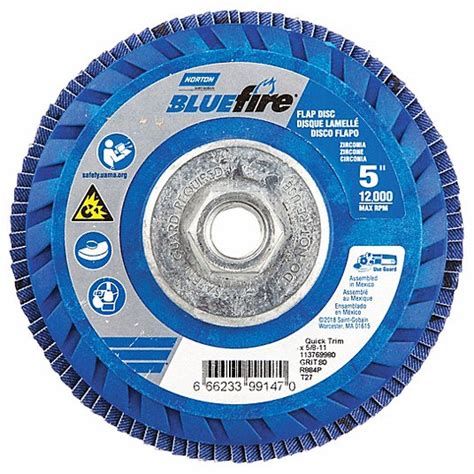 NORTON, Type 27, 5" x 5/8"-11, Flap Disc - 23Z486|66623399147 - Grainger