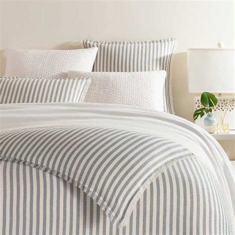 Pine Cone Hill Palisades Stripe Slate Blue Bedding | Gracious Style