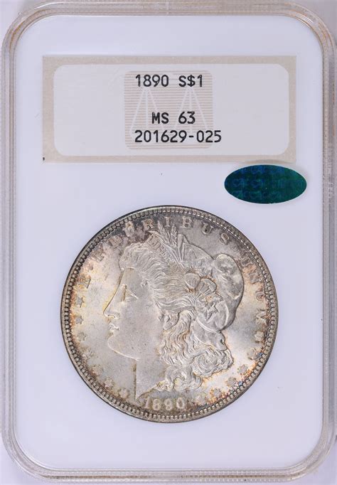 1890 Morgan Silver Dollar NGC MS-63 (CAC Green) (Toned) OH (Item ...