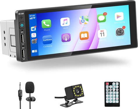 Amazon.com: Wireless Single Din Car Stereo with Apple Carplay,IPS Touch Screen Car Radio with ...