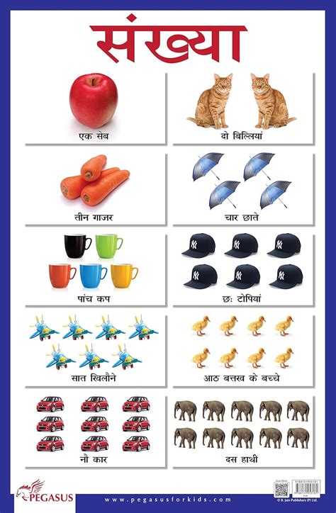 Sankhya Hindi Numbers - Thick Laminated Primary Chart : Pegasus Team ...