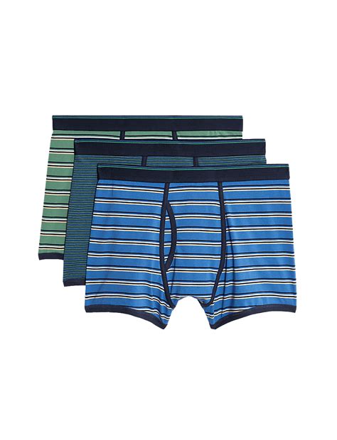 Buy 3pk Cotton Rich Cool & Fresh™ Striped Trunks at Marks & Spencer