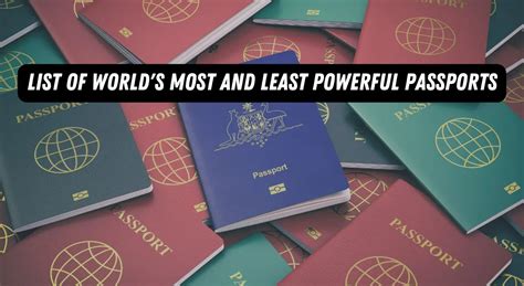 List Of World's Most And Least Powerful Passports: Where Does India Stands?