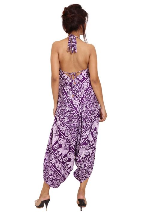 Rayon Elephant Print Purle Jumpsuit | LilashahExports.com