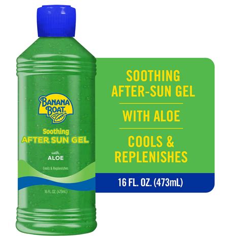 Banana Boat Soothing After Sun Aloe Gel, 16oz, Skin Care Relief for ...