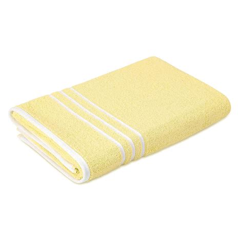 Buy Layers Tuscany 100% Cotton 380 GSM Yellow Solid Bath Towel Online