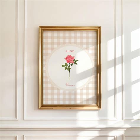 Birth Month Flower June, Birth Flower Print, Rose Birth Month Flower ...