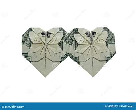 Origami Dollar Bill Double Heart