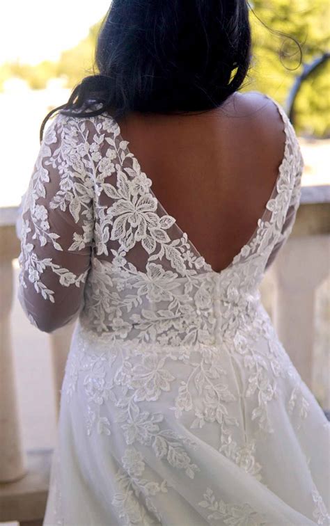 7169+ | Stella York | Romantic Lace Plus Size Wedding Dress with Long Sleeves | True Society ...