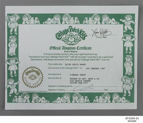 Free Printable Blank Cabbage Patch Birth Certificate Cabbage Patch ...