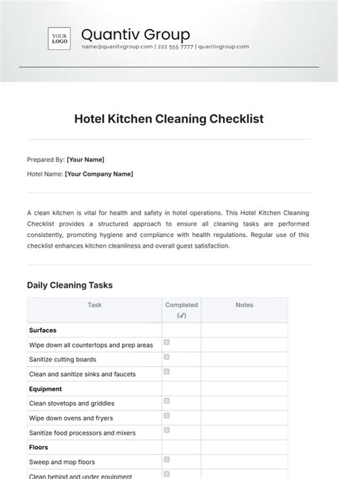 Free Front Desk Operations Checklist Template to Edit Online