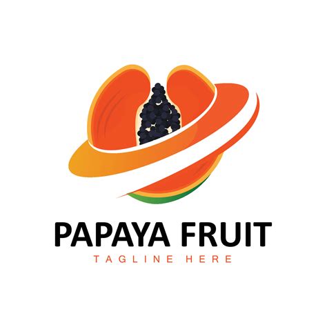 Papaya Logo Design, Vitamin Fruit Vector, Fruit Product Brand Illustration Icon 12765971 Vector ...