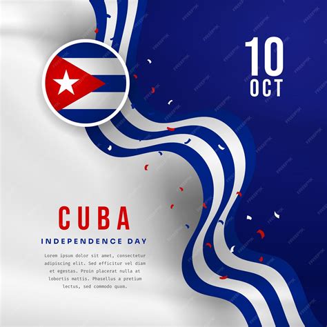 Premium Vector | Square banner illustration of cuba independence day ...