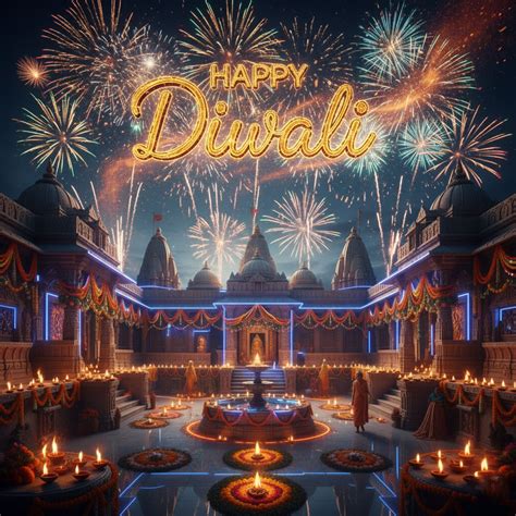 🔥 Happy Diwali Greetings 2025 With Golden Diya Background Background