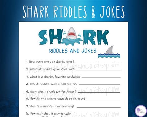 Shark riddles and jokes with answers shark jokes for kids printable fun ...