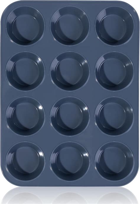 SUPER KITCHEN Large Muffin Tray 12 Cup Silicone Muffin Pan, Non-Stick ...