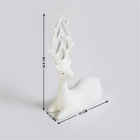 Buy Brighton Ceramic Textured Sitting Reindeer Figurine from Home ...