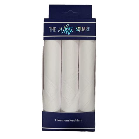 Buy The White Square Men Premium White XL Size Handkerchiefs 100% ...
