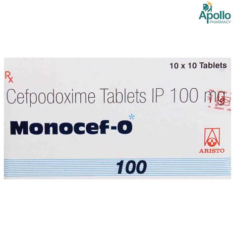 Monocef-O 100 Tablet | Uses, Side Effects, Price | Apollo Pharmacy