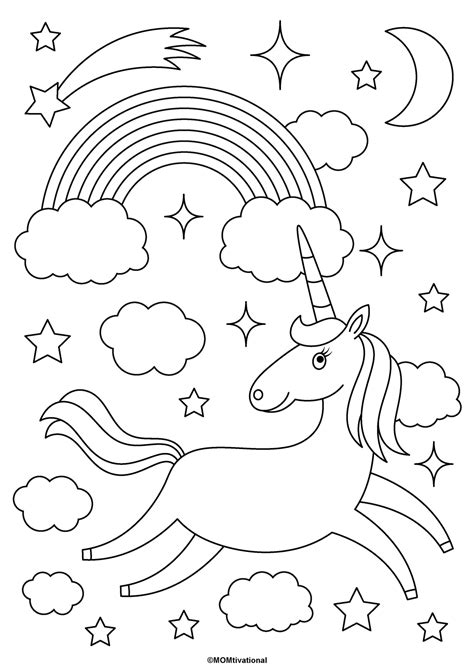 Fun and Free Unicorn Coloring Pages For Kids - MOMtivational