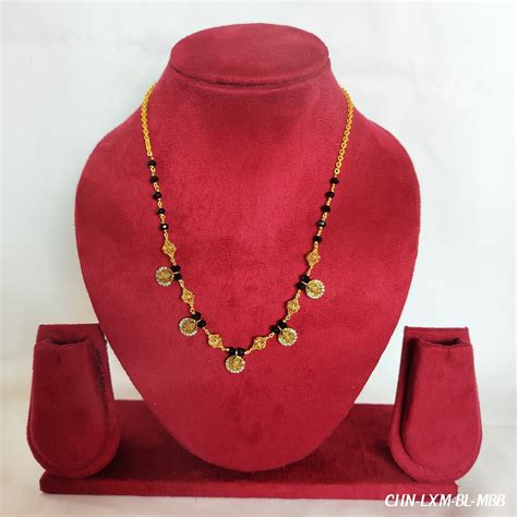 Premium Gold Plated Necklace with Black Beads | Traditional Indian ...