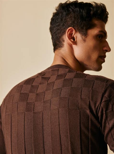 Buy 10-Cigar-Merino-Crew | Casual Brown Structure Crew for Men Online ...