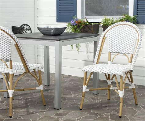 Safavieh Salcha Outdoor French Bistro Side Chair, Set of 2-White/Grey ...
