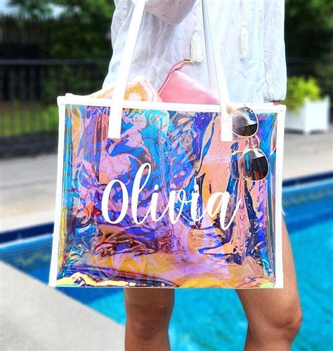 Custom Holographic Beach Bag: Bachelorette Bags Birthday Trip Party ...