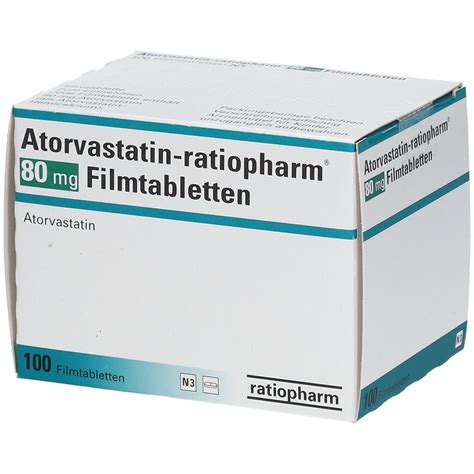 Atorvastatin-ratiopharm® 80 mg 100 St mit dem E-Rezept kaufen - Shop Apotheke