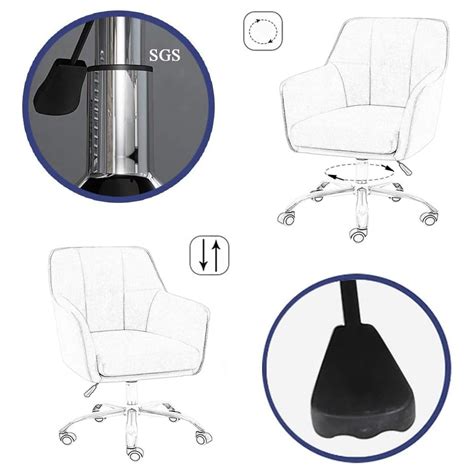 Buy Adjustable Desk Chair, Ergonomic Fabric Office Chair with armrests ...