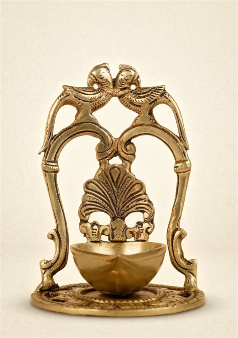 Brass Twin Parrot Diya - WL4503 – Wedtree