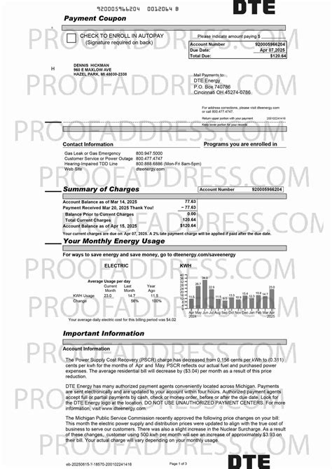 Order Editing utility bill DTE Instant Delivery Custom info