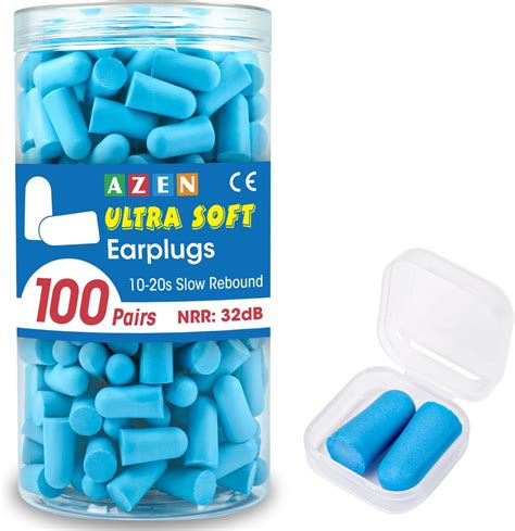 Amazon.com: AZEN 100 Pairs Ear Plugs Bulk, Soft Foam Ear Plugs for ...