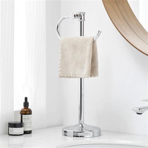 Amazon.com: BESy 17 Inch Polished Chrome Stand Towel Bar Hanger Hand ...