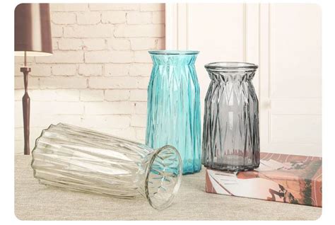 玻璃花瓶_批发玻璃花瓶透明彩色客厅桌面水培干花花瓶创意现代简约 - 阿里巴巴