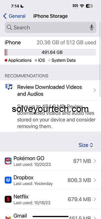 Image result for iPhone Storage Check If Full