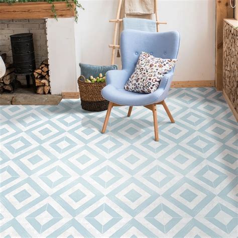Blue Yellow Floor Tile Sticker Panel Peel and Stic... – Vicedeal