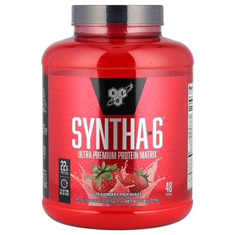 BSN, Syntha-6®, Ultra Premium Protein Matrix, Strawberry Milkshake, 5 ...