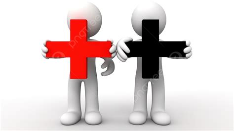White Background 3d Figure Holding Plus And Minus Symbols In Hands ...