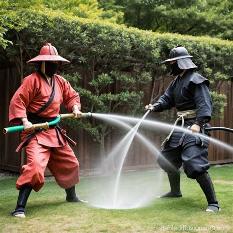 Ninja vs Samurai: Unconventional Battle | Stable Diffusion Online