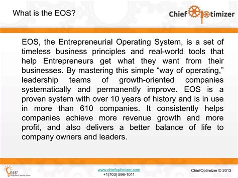 Entrepreneurial Operating System (EOS): Model and Process | PPTX