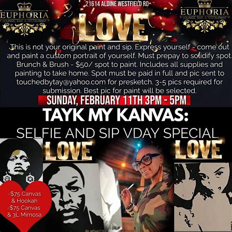 TAYk My Kanvas: Selfie & Sip VDay Special, Euphoria Lounge, Humble, 11 ...