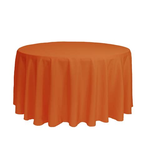 120 Inch Round Polyester Tablecloth Orange