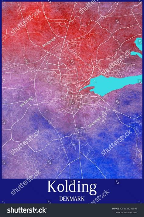 Watercolor Map Kolding Denmarkthis Map Contains Stock Illustration 2123242598 | Shutterstock