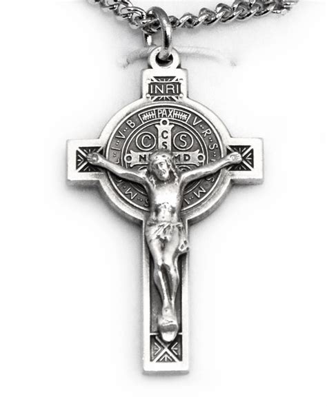 Sterling Saint Benedict / Crucifix Medal - True Devotionals