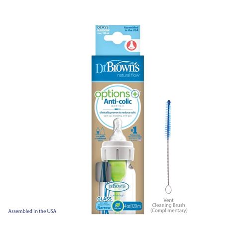 Dr. Brown’s Glass feeding Bottle narrow neck options+ anti colic 120ml