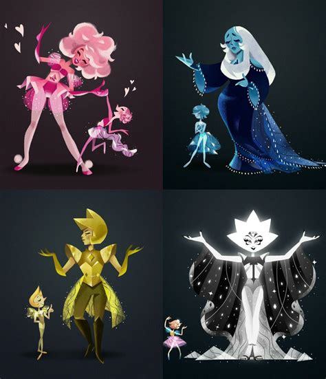 Pink, Blue, Yellow and White Diamond/Pearl | Steven Universe | Art ...
