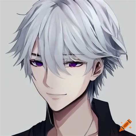 Anime character with white hair