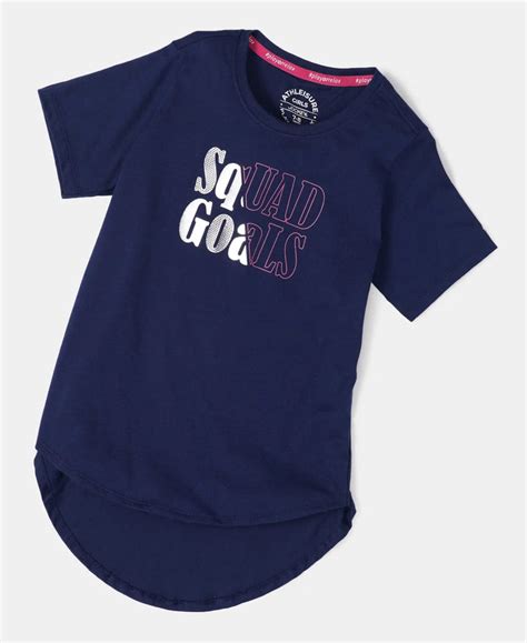 Buy Girl's Super Combed Cotton Graphic Printed Short Sleeve T-Shirt ...