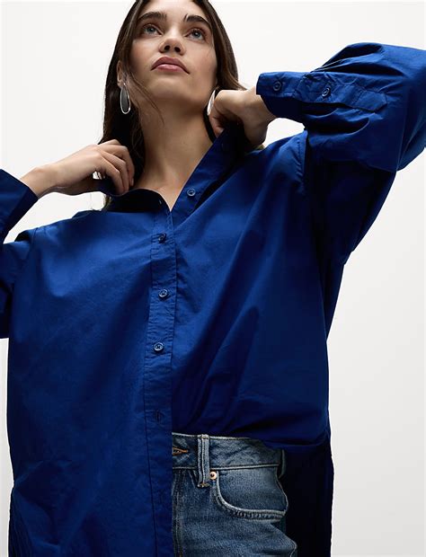 Buy Pure Cotton Oversized Shirt at Marks & Spencer